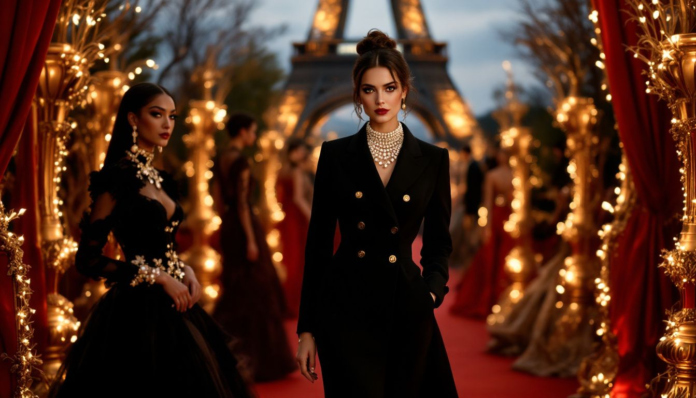 Iconic French designers showcasing their collections at Paris Fashion Week.