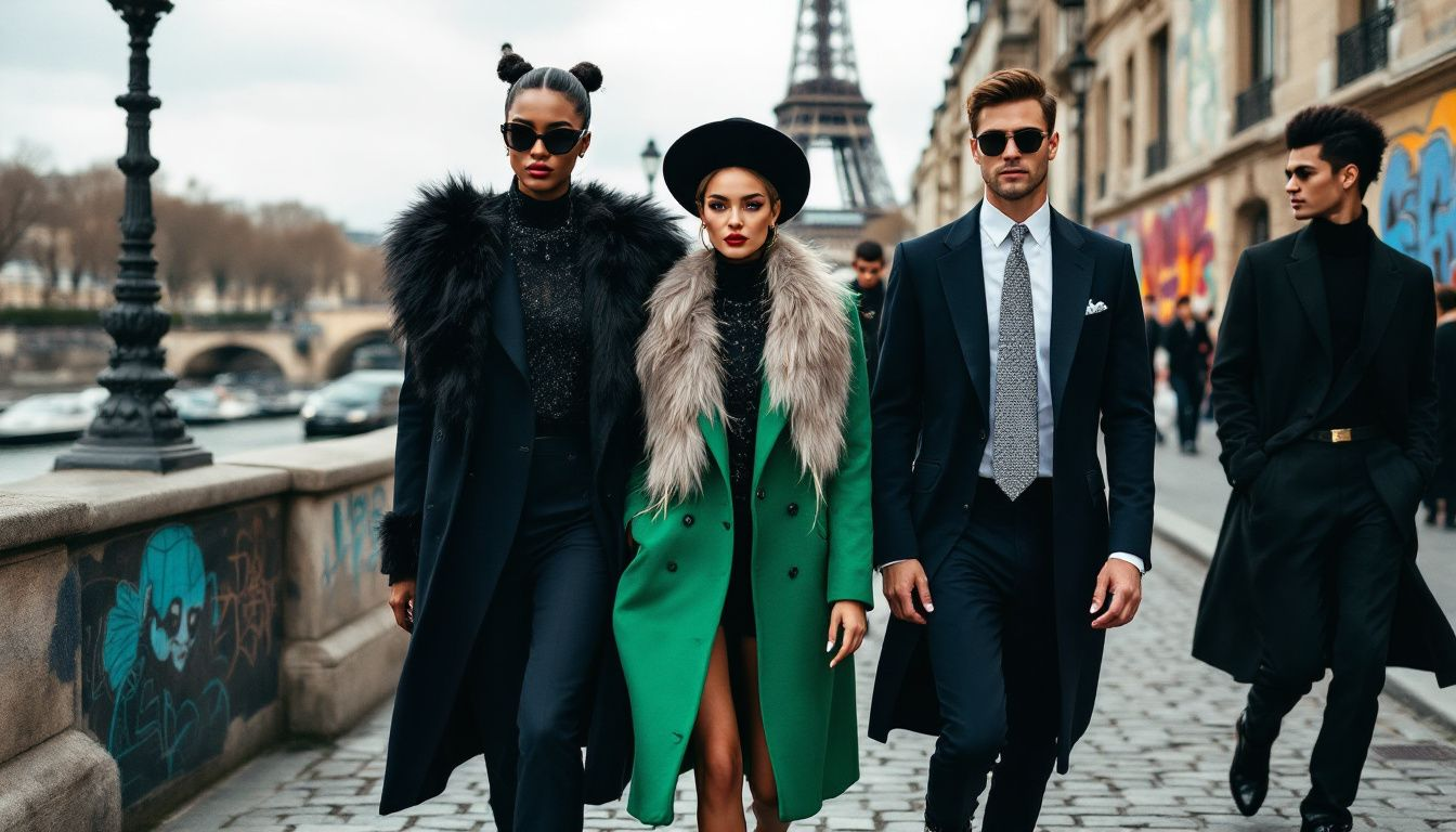 Fashion enthusiasts attending Paris Fashion Week.