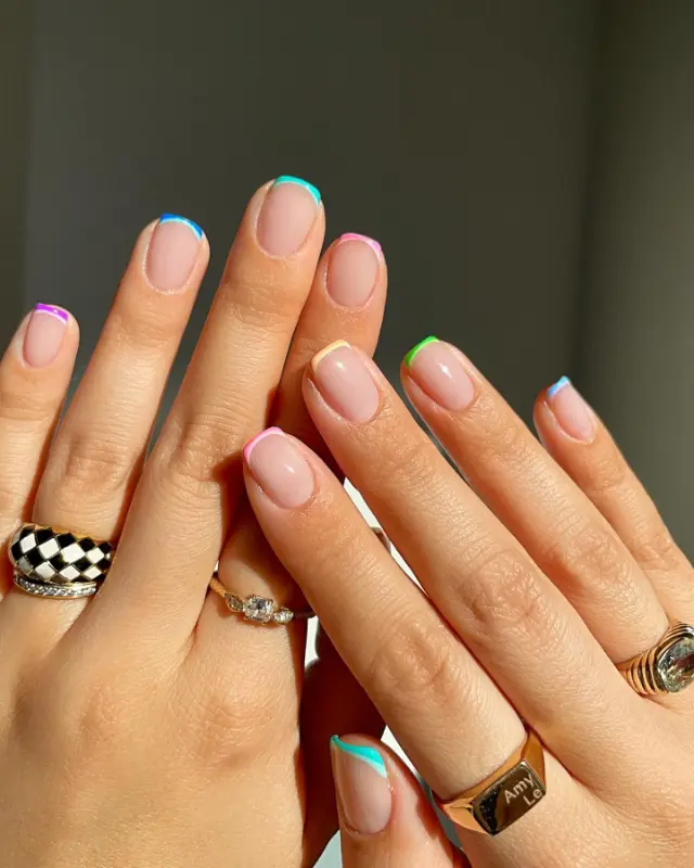 Pastel French Colored French Tips